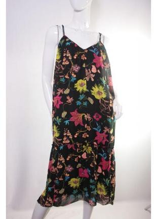 Красивое летнее платье, сарафан меди h&amp;m conscious в цветочный принт.4 фото