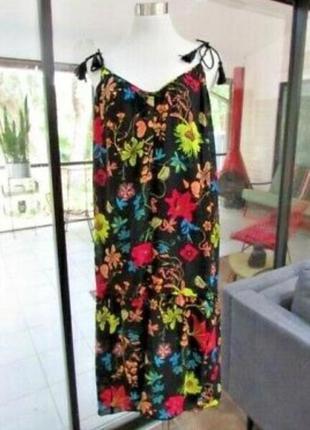 Красивое летнее платье, сарафан меди h&amp;m conscious в цветочный принт.5 фото