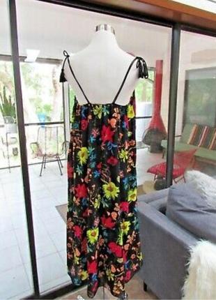 Красивое летнее платье, сарафан меди h&amp;m conscious в цветочный принт.7 фото