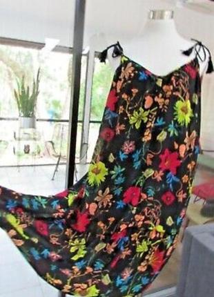 Красиве літнє плаття, сарафан міді h&m conscious в квітковий принт.3 фото