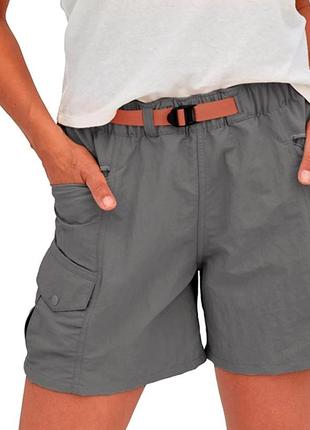 Короткие шорты карго цвета хаки1 фото