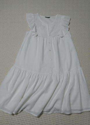 Платье белое миди натуральное1 фото