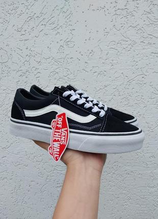 Замшеві, чорні кеди vans old skool, натуральна замша, накладений платіж