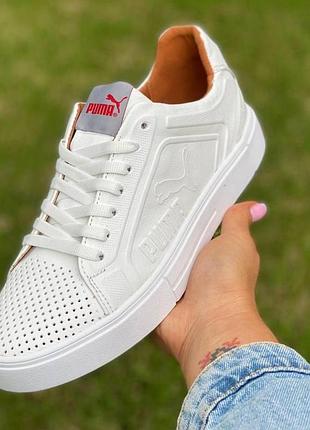 Кеди літні перфарація puma білі