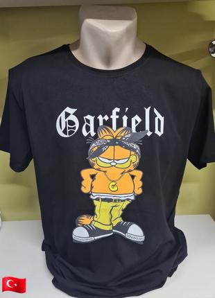 Футболка garfield чоловіча унісекс, футболка з приколами мультики, чоловіча футболка, футболка, футболка з котом  футболка мультики
