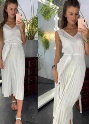 Плаття сукня з юбкою пліссе шифон