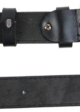 Батал, довгий чоловічий шкіряний ремінь для штанів skipper 1465-35 чорний 3,3 см4 фото