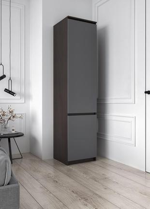 Шкаф-пенал т-218 со штангой в цвете венге + антрацит ш 500 / г 498 / в 2117 мм