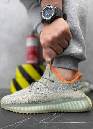 Мужские кроссовки сетка yeezy boost 350 light green