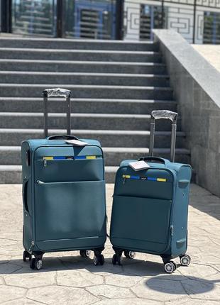 Якісна патріотична тканева  валіза ,на 4 подвійних колеса ,дорожня сумка ,великий ,середній ,маленький ,ручна поклажа ,чемодан