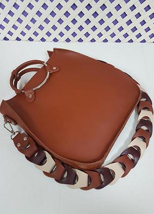 Оригінальна сумка з натуральної шкіри, глина 1710