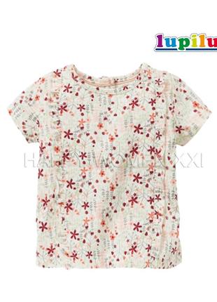 0-2 мес футболка для девочки lupilu новорожденной хлопок футболочка кофточка легкая летняя хлопковая