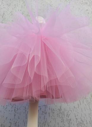 Бальне плаття на перший день народження ошатна сукня на день народження святкова , нарядна  сукня, глітерне рожеве плаття4 фото