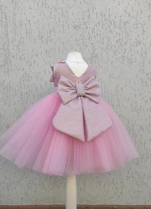 Бальне плаття на перший день народження ошатна сукня на день народження, глітерне рожеве плаття