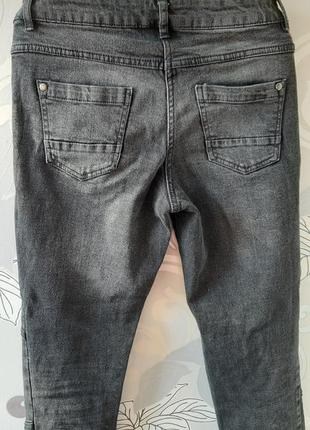 Серые тёмно-серые узкие зауженные джинсы скини up fashion4 фото
