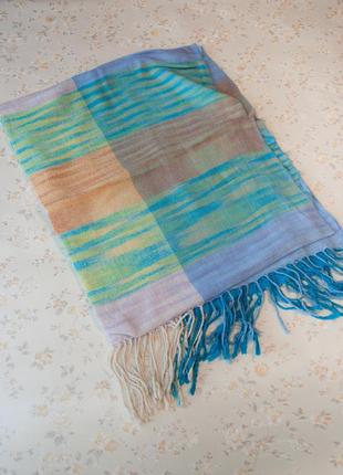Натуральный вискозный бирюзовый шарфик