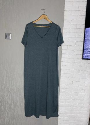 Длинное трикотажное платье shein, xl3 фото