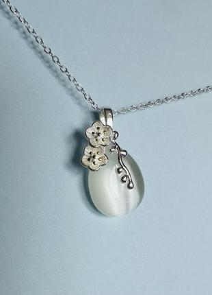 Ланцюжок срібло посріблення 925 проби ланцюжок із підвіскою квіти