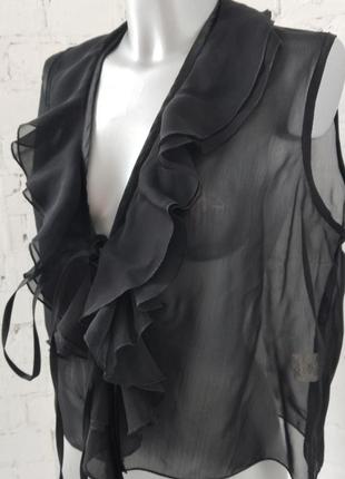 Болеро роскошный  чёрный шифон безрукавка 50-549 фото