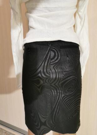 Шикарная юбка с разрезом миди bebe чёрная  серебро10 фото