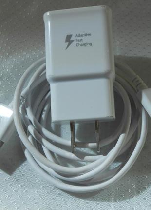 Samsung fast charge оригинал быстрая зарядка и micro usb кабель
