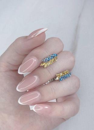 Срібні сережки з скай топазом та цитрином 199-3954