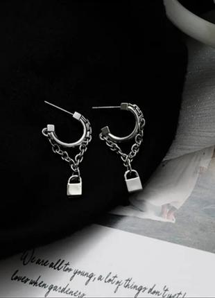 Сережки замочки серьги