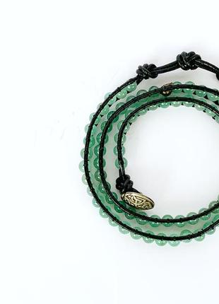 Спиральный браслет ручной работы чан лу chan luu из натуральных камней. зеленый авантюрин6 фото