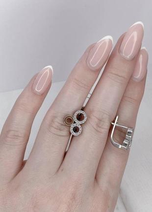 Срібні сережки з фіанітом sfera-10