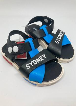 Босоніжкі дитячі чорно-блакитні р.24-29