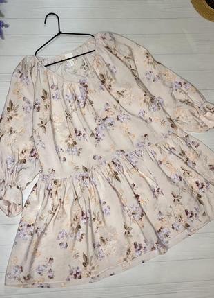 Платье в лавандовые-бежевые цветки от h&m4 фото