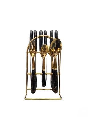 Набор столовых приборов kitchen premier lux на 6 персон black2 фото