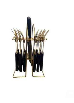 Набор столовых приборов kitchen premier lux на 6 персон black3 фото