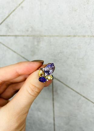 Серебряная кольца с аметистом и цитрином 181-625410