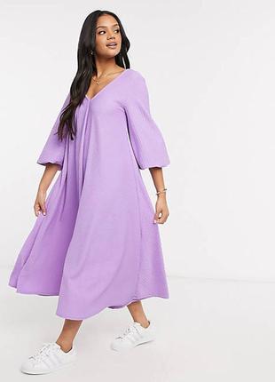 Стильное лиловое платье миди asos disign1 фото