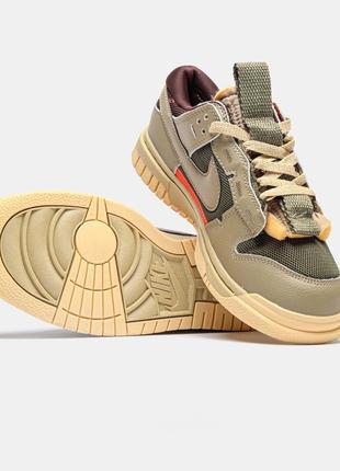 Демисезонные зелёные хаки кроссовки nike air dunk jumbo зелені чоловічі кросівки nike air dunk