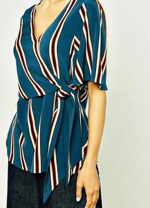 Красивая блузка в полоску завязки,короткий рукав dorothy perkins