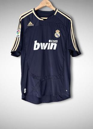 Real madrid adidas l 2008 винтажная футбольная футболка синяя