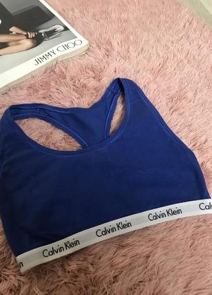 Фирменный спортивный трикотажный топ топ-топик бра лиф calvin klein р.xs/s орининал2 фото