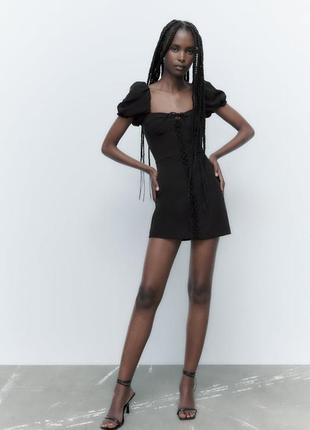 Чорна маленька сукня в корсетному стилі zara / черное маленькое платье2 фото