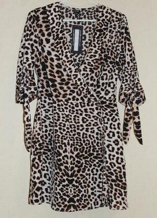 Новое леопардовое платье на запах