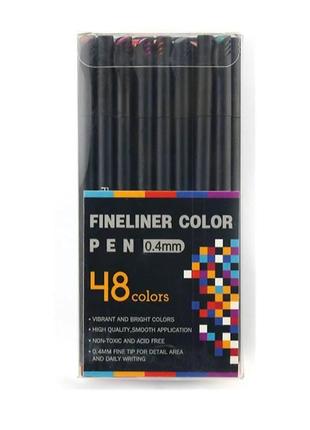 Набір різнокольорових лінерів fineliner color 48 кольорів, професійний набір лінерів для скетчів та малювання "lv"2 фото