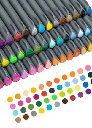 Набір різнокольорових лінерів fineliner color 48 кольорів, професійний набір лінерів для скетчів та малювання "lv"3 фото