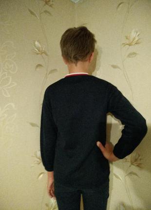 Теплый лонгслив реглан джемпер пуловер кофта на мальчика5 фото