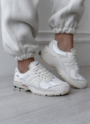 Кроссовки new balance 2002r cream бежевые из замши на удобной подошве9 фото