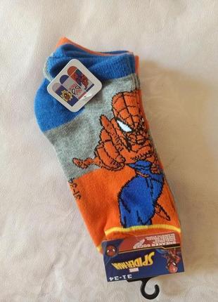 Набір 3 шт укорочені шкарпетки для хлопчика людина павук 31-34 розмір 7801