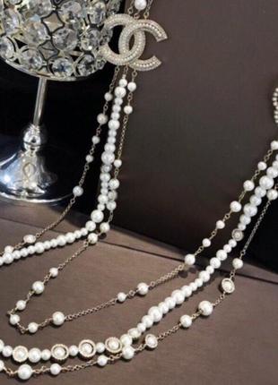 Перлинове намисто chanel, довжина 114см.