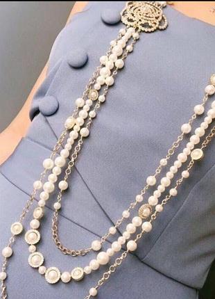 Перлинове намисто chanel, довжина 114см.