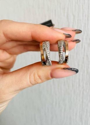 Срібні сережки з фіанітом shalet-10