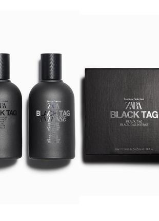 Набір чоловічих парфумів zara black tag + black tag intense, 2x100 ml
